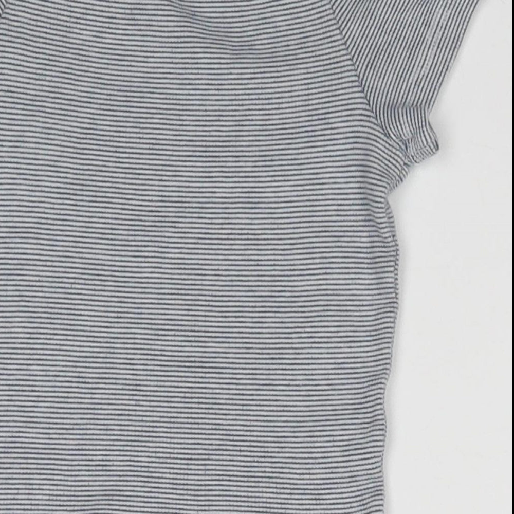 Zara Girls Blue Striped  Basic T-Shirt Size 5 Years
