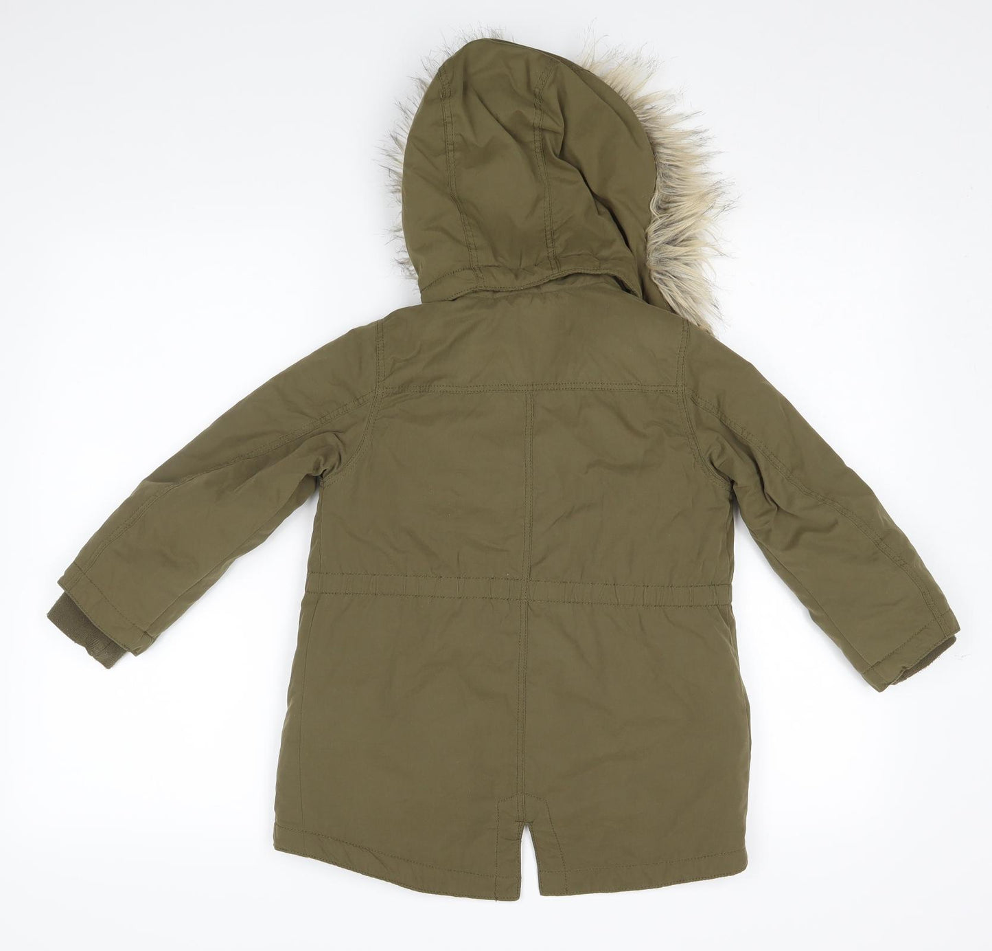 H&M Girls Green   Overcoat Coat Size 5-6 Years