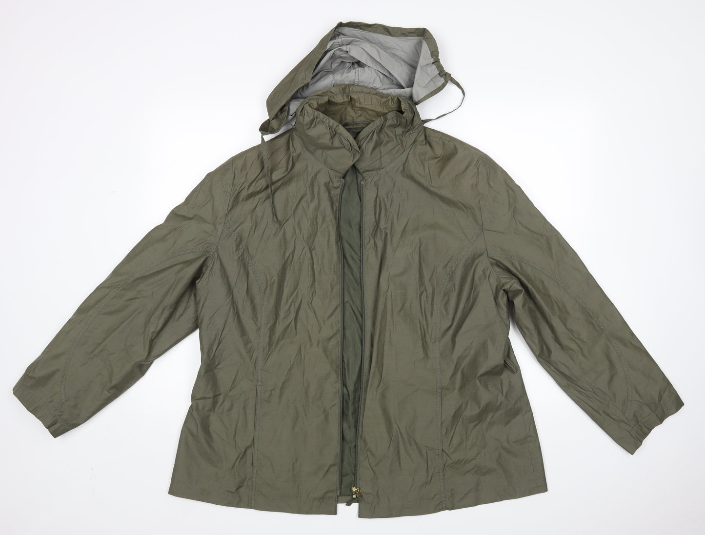 M&S Womens Green   Rain Coat Coat Size 22