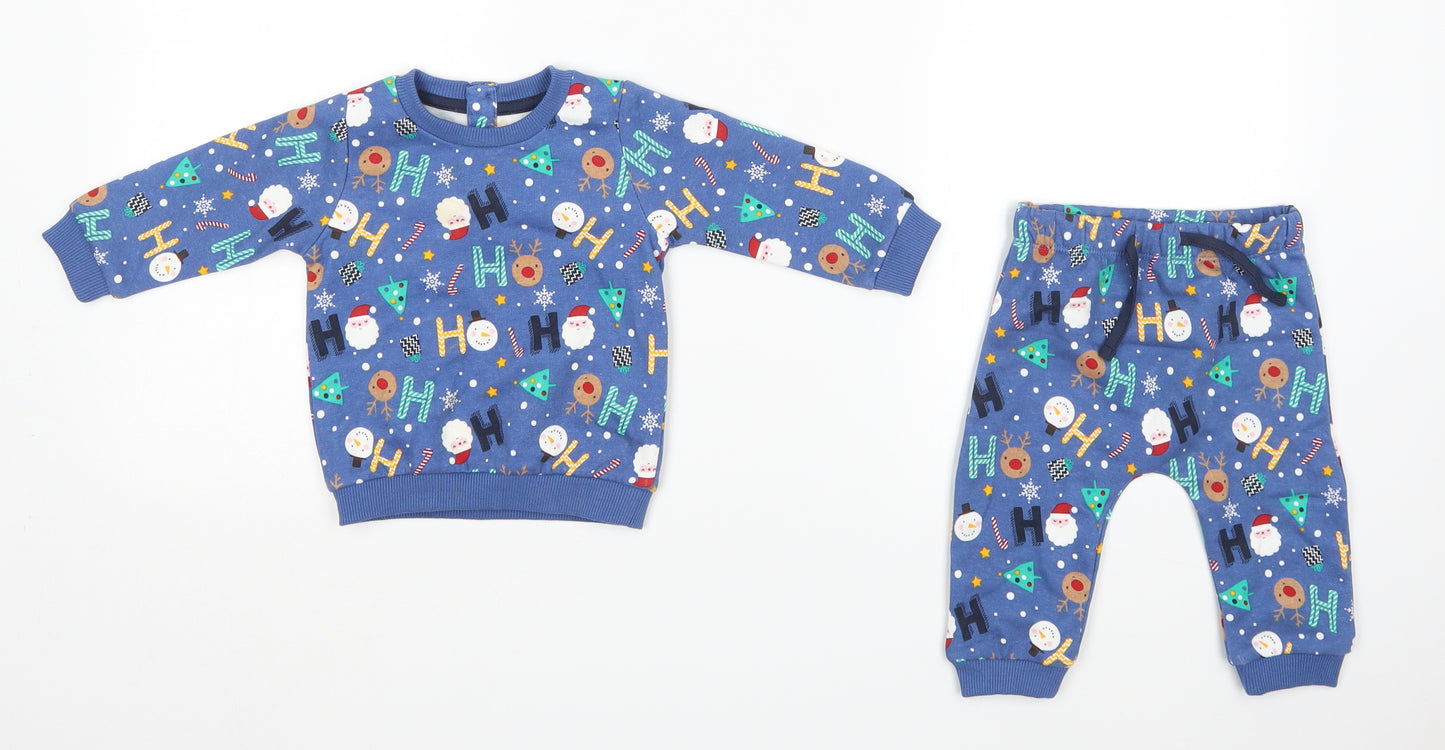 Matalan Baby Multicoloured Solid   Pyjama Pants Size 3-6 Months  - Seasonal Christmas Festive Holiday