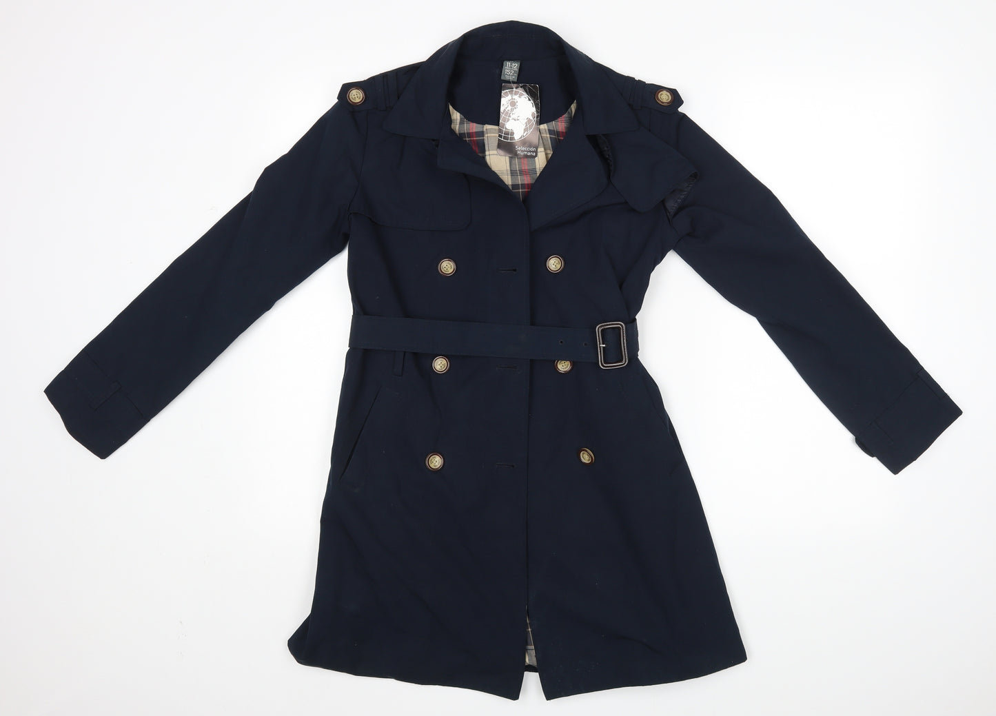 Zara Girls Blue   Overcoat Coat Size 11-12 Years