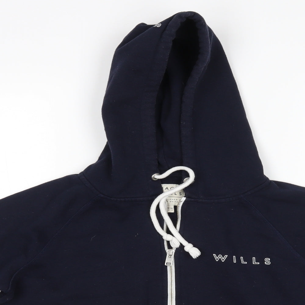 Jack Wills Womens Blue   Full Zip Hoodie Size 10