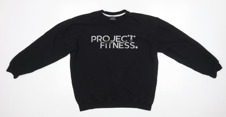 Anvil Mens Black Pullover Jumper Size L - PROJECT FITNESS