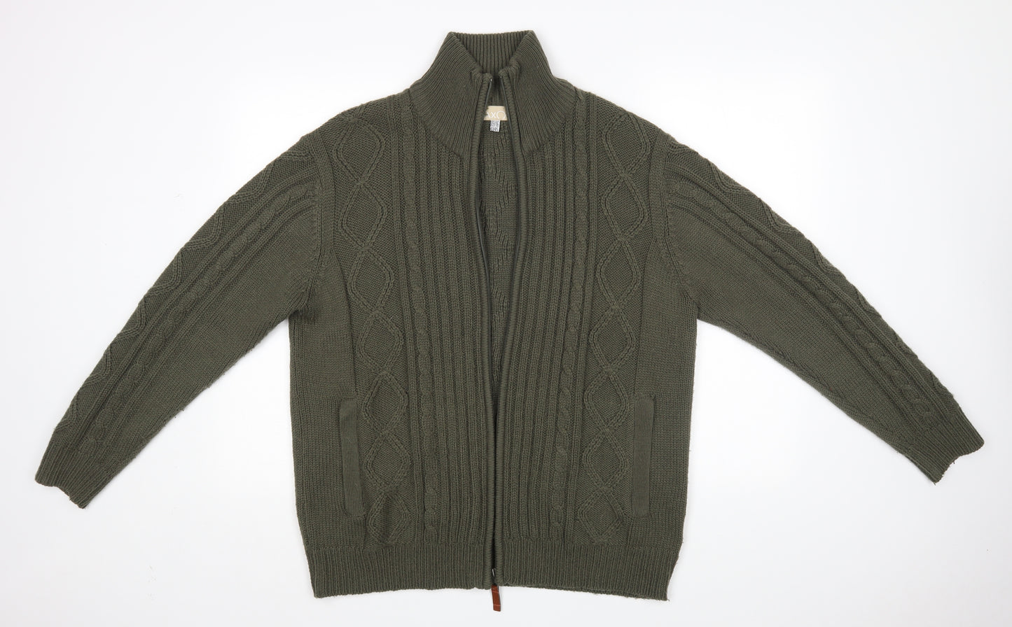 Daxon Mens Green   Full Zip Jumper Size L