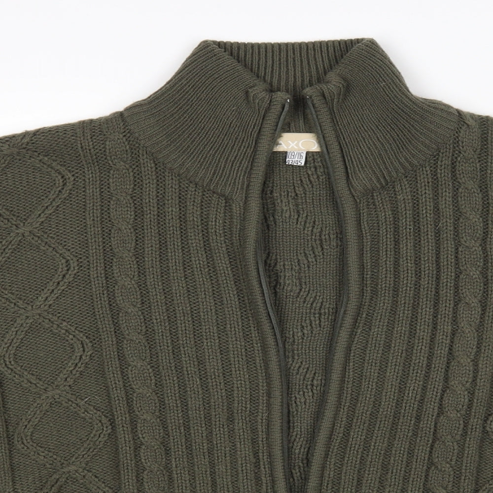 Daxon Mens Green   Full Zip Jumper Size L