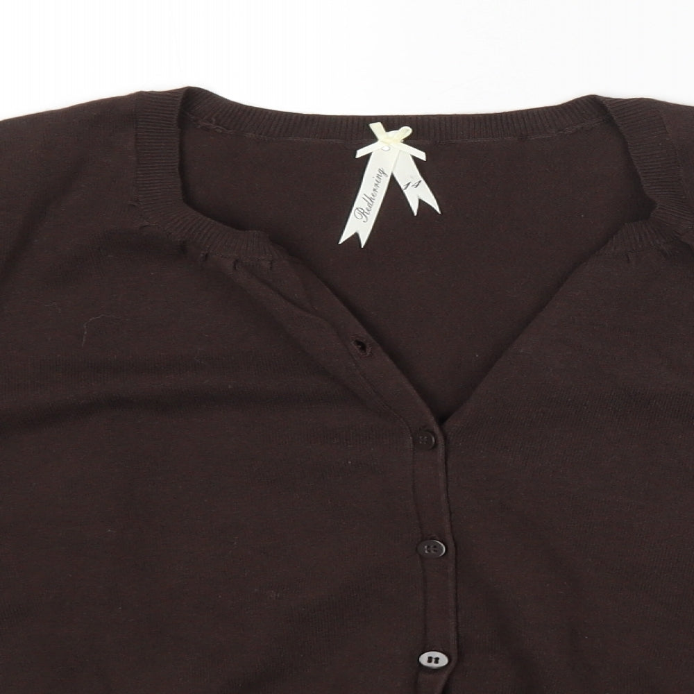 Redherring Womens Brown   Cardigan Jumper Size 14