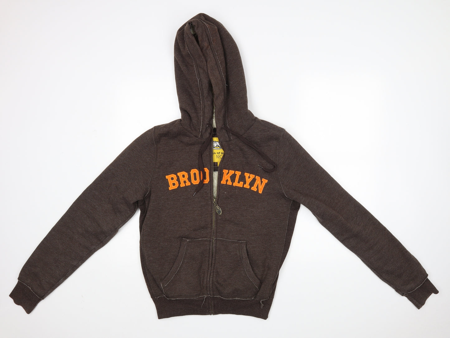 YELLOW RAT BASTARD Womens Brown   Full Zip Hoodie Size XL