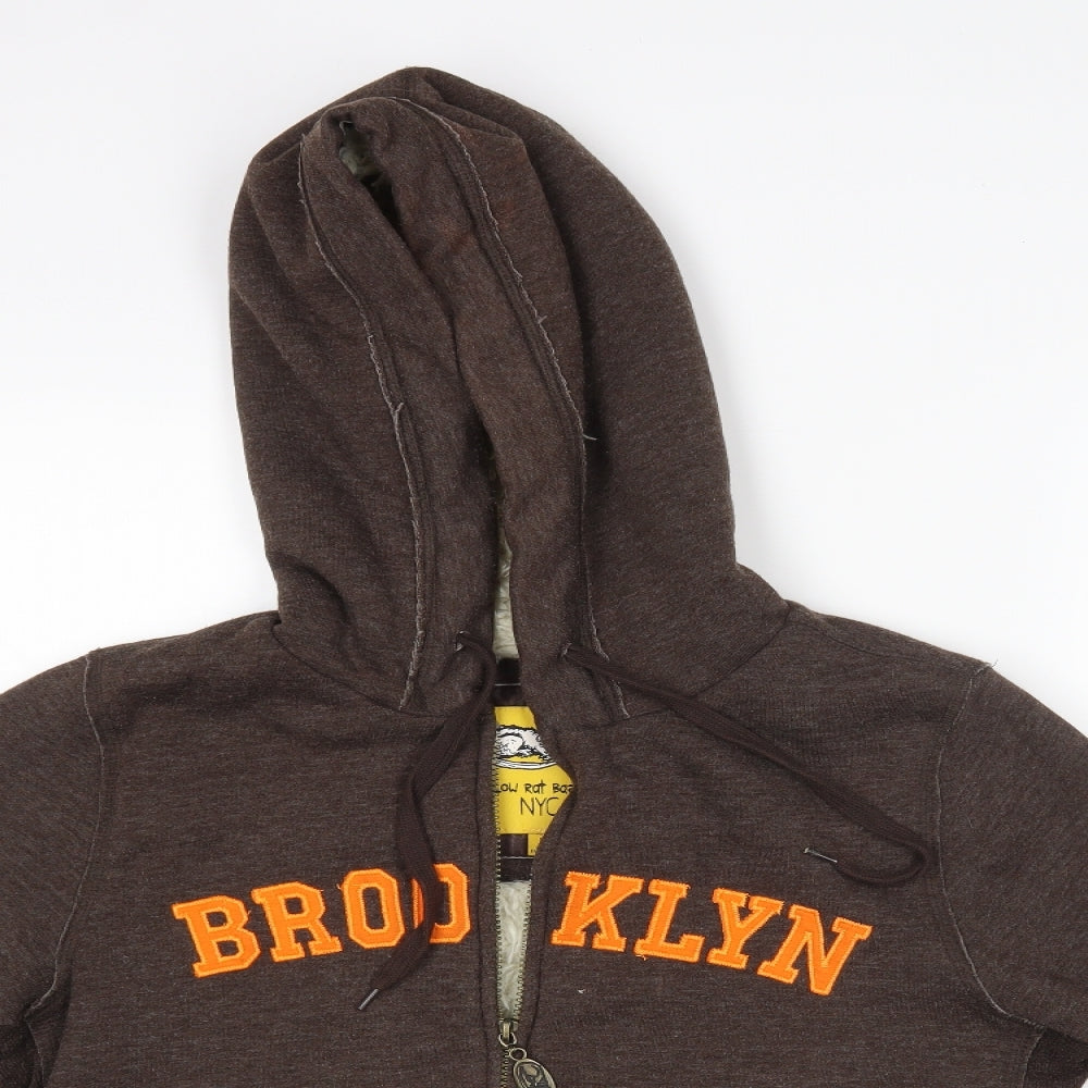 YELLOW RAT BASTARD Womens Brown   Full Zip Hoodie Size XL