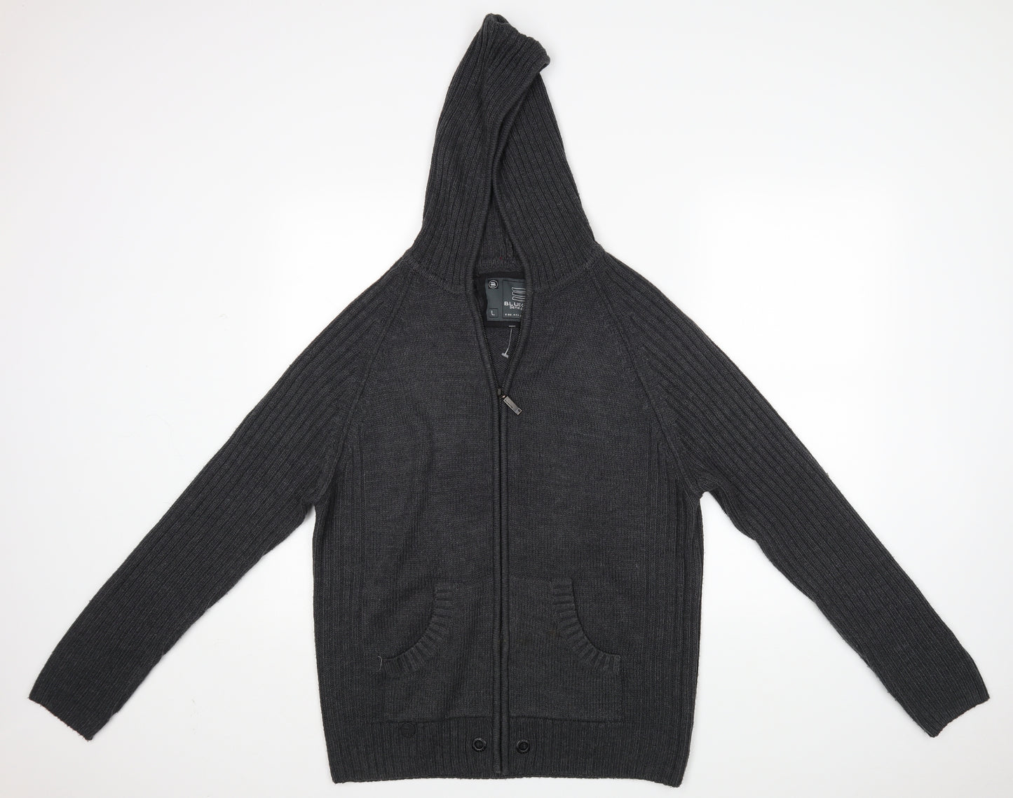 Blue Inc Mens Grey   Full Zip Sweatshirt Size L