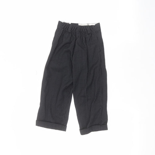 Preworn Girls Black Striped  Dress Pants Trousers Size 2 Years