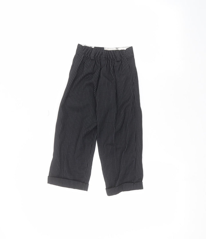 Preworn Girls Black Striped  Dress Pants Trousers Size 2 Years