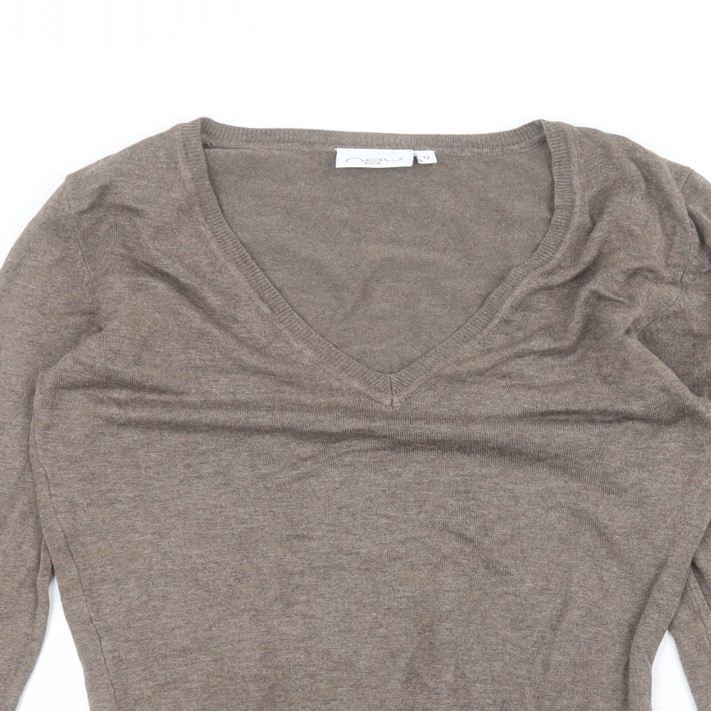 New Look Womens Brown   Basic T-Shirt Size 12