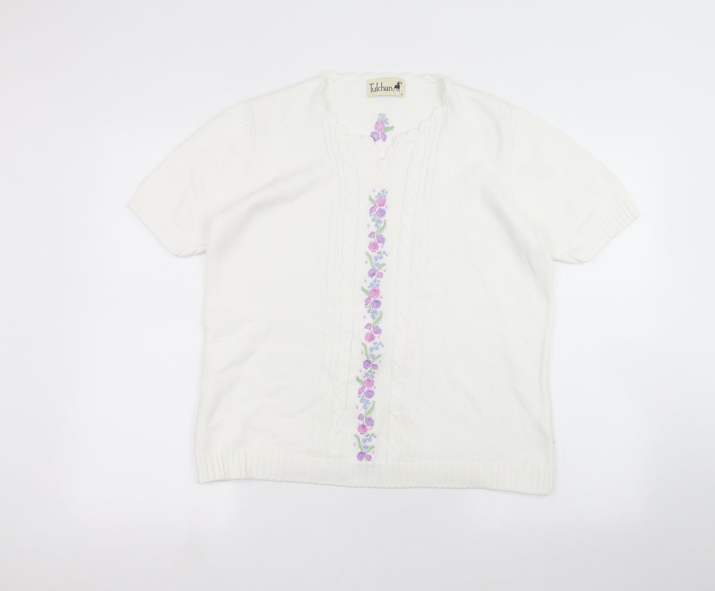 Tulchan Womens White   Pullover Jumper Size L