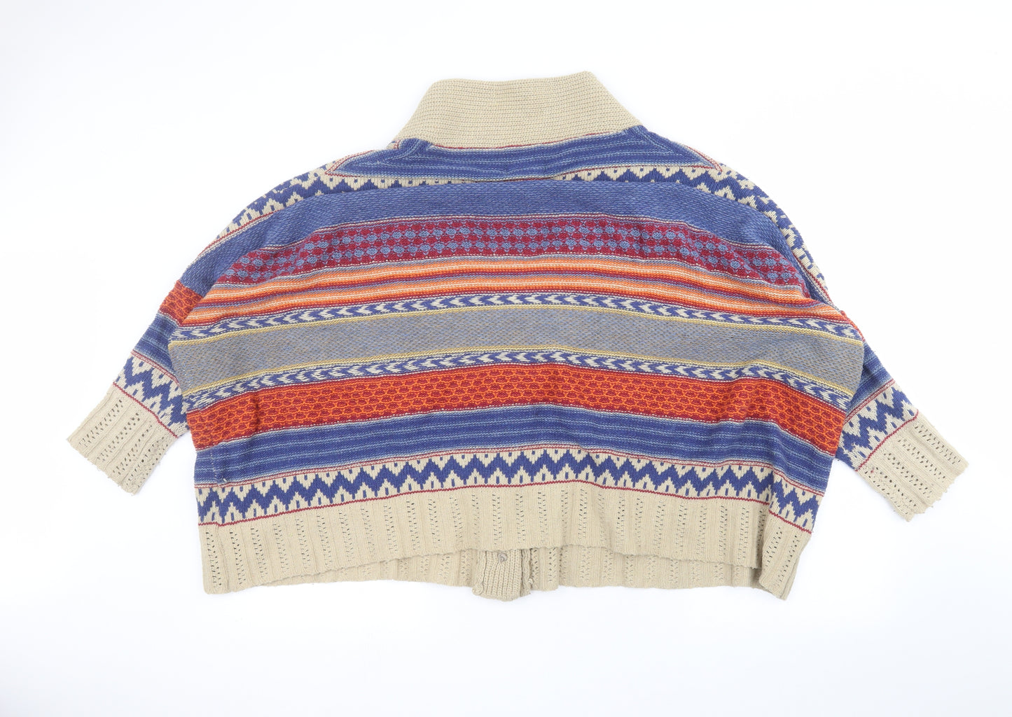 Parisian Womens Beige Striped  Jacket Coatigan Size M
