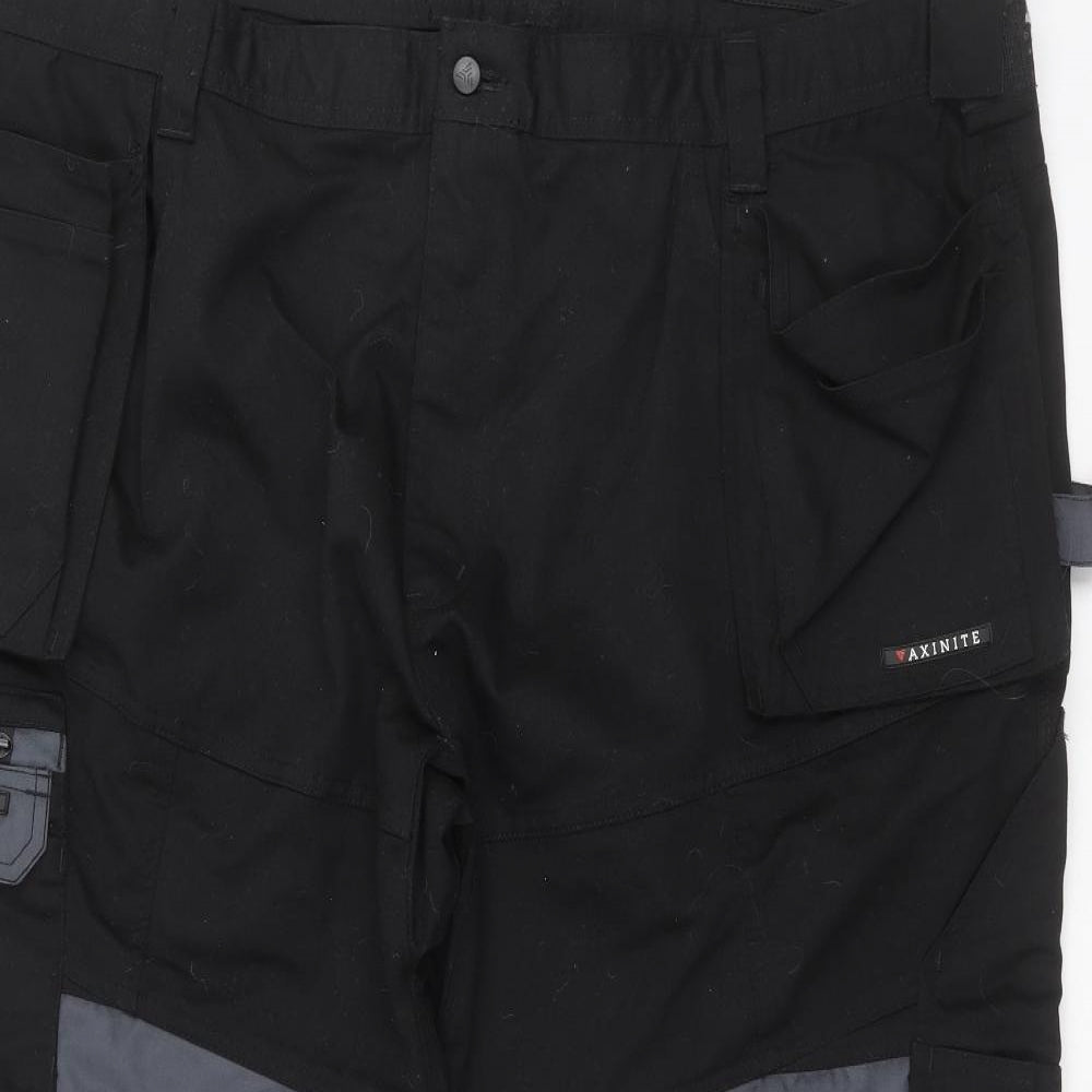 Axinite Mens Black   Cargo Trousers Size 48 in L30 in
