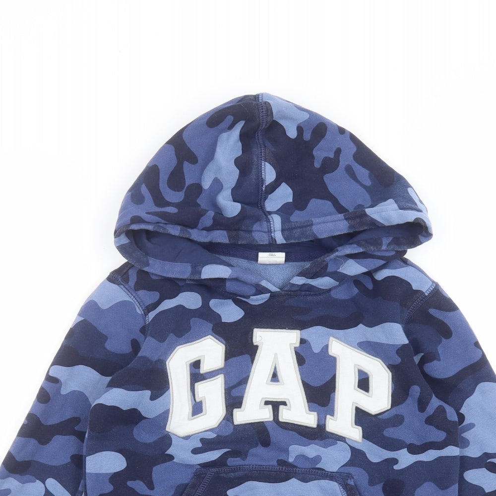 Gap Boys Blue Camouflage Rayon Pullover Hoodie Size 5 Years
