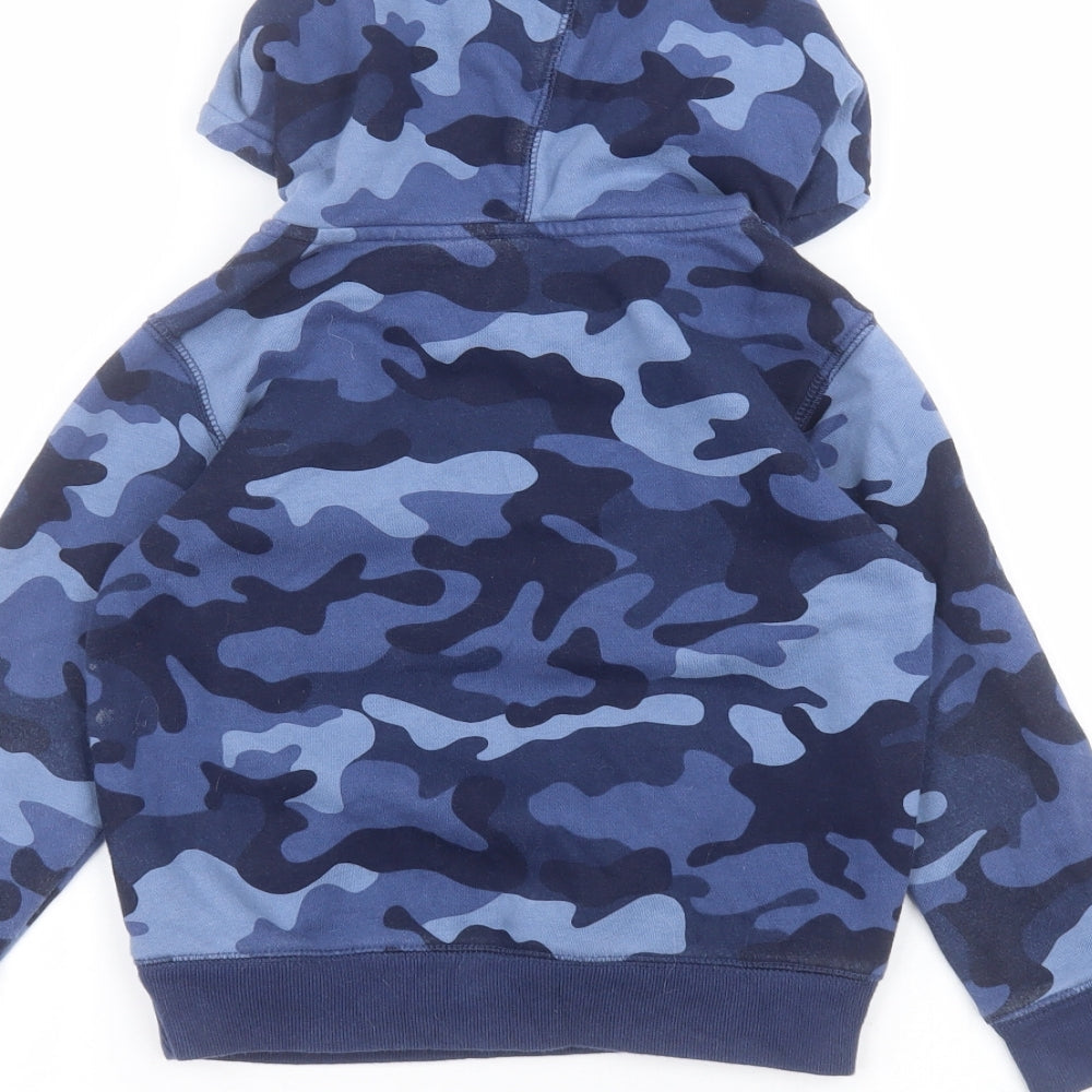 Gap Boys Blue Camouflage Rayon Pullover Hoodie Size 5 Years