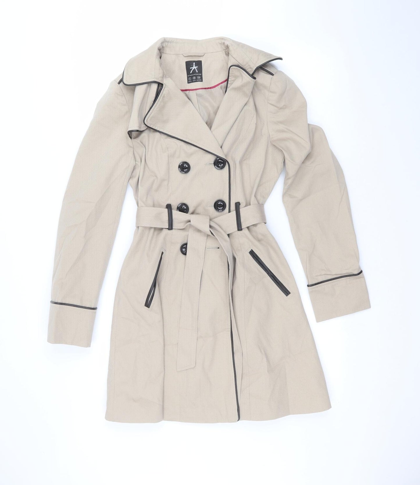Atmosphere Womens Beige   Overcoat Coat Size 8