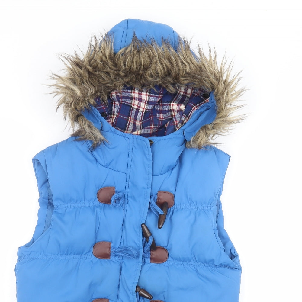 Denim & Co. Womens Blue   Gilet Coat Size 10