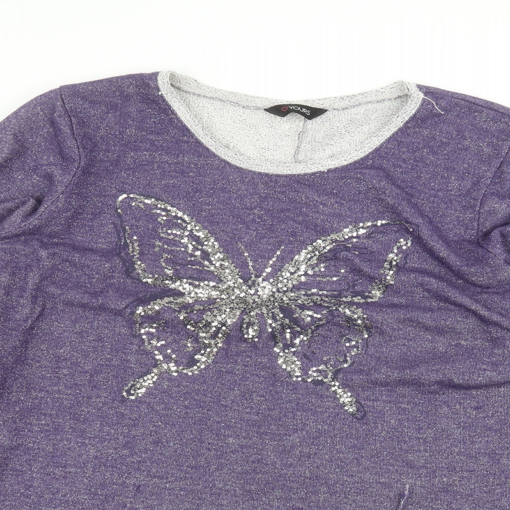 Yours Womens Purple   Pullover Jumper Size 30