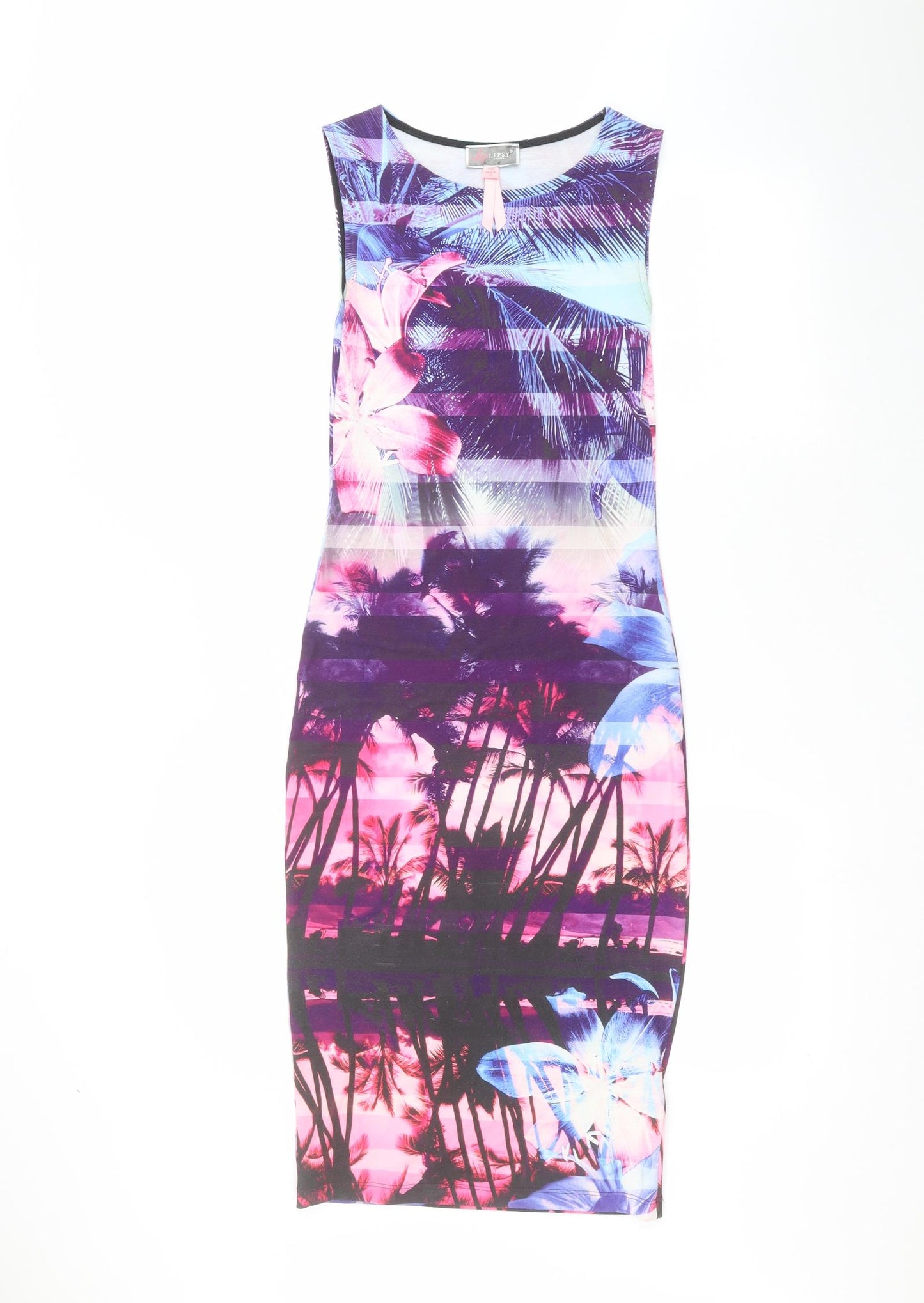 Lipsy Womens Pink Floral  Pencil Dress  Size 8