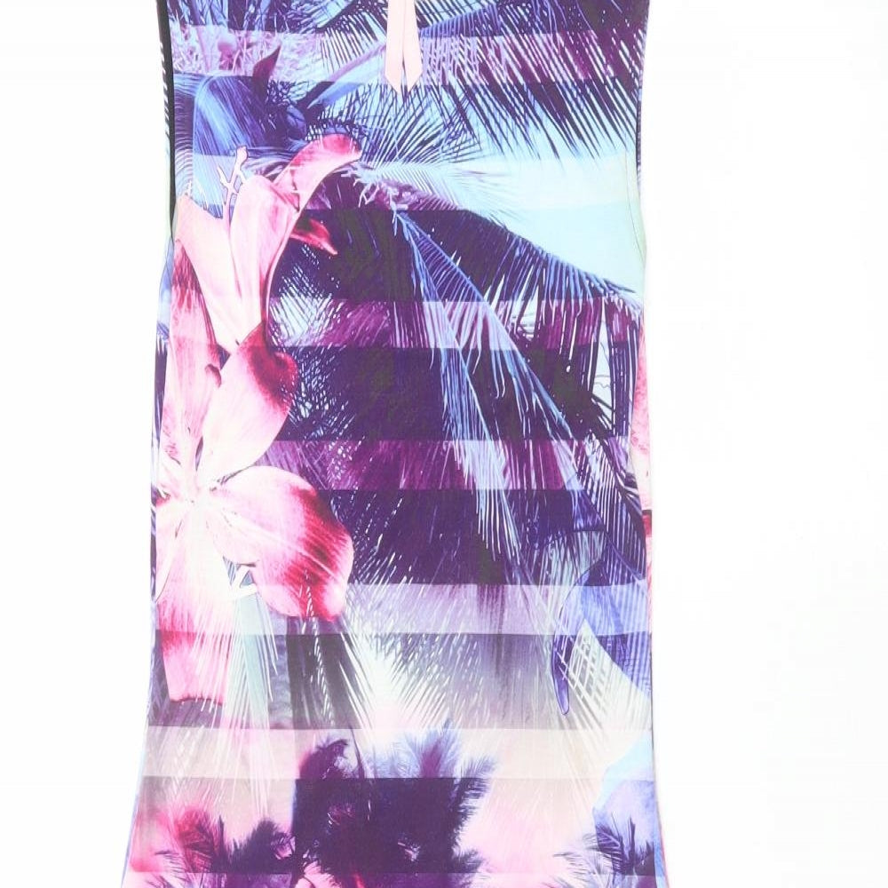Lipsy Womens Pink Floral  Pencil Dress  Size 8