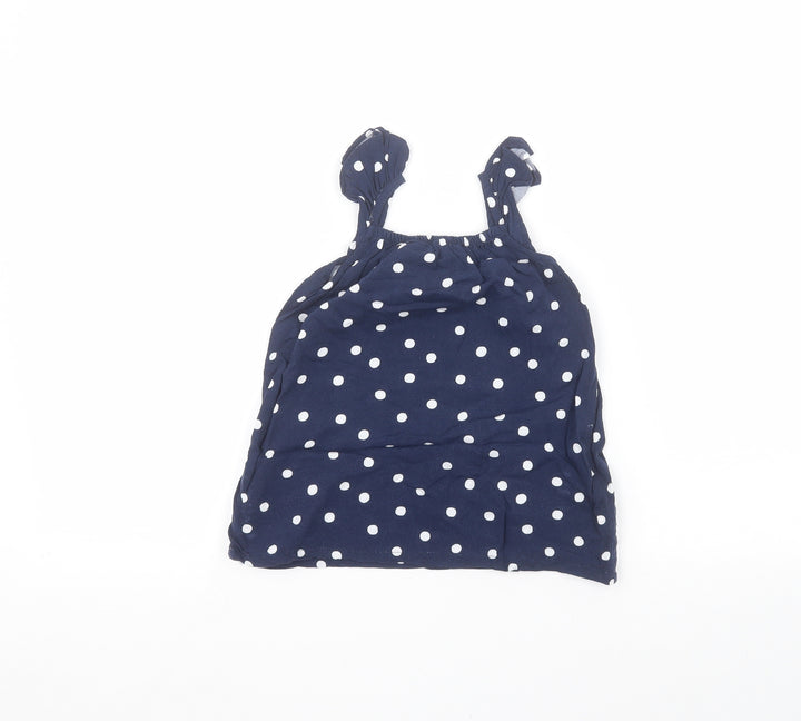 H&M Baby Blue Polka Dot Basic Blouse Size 9-12 Months