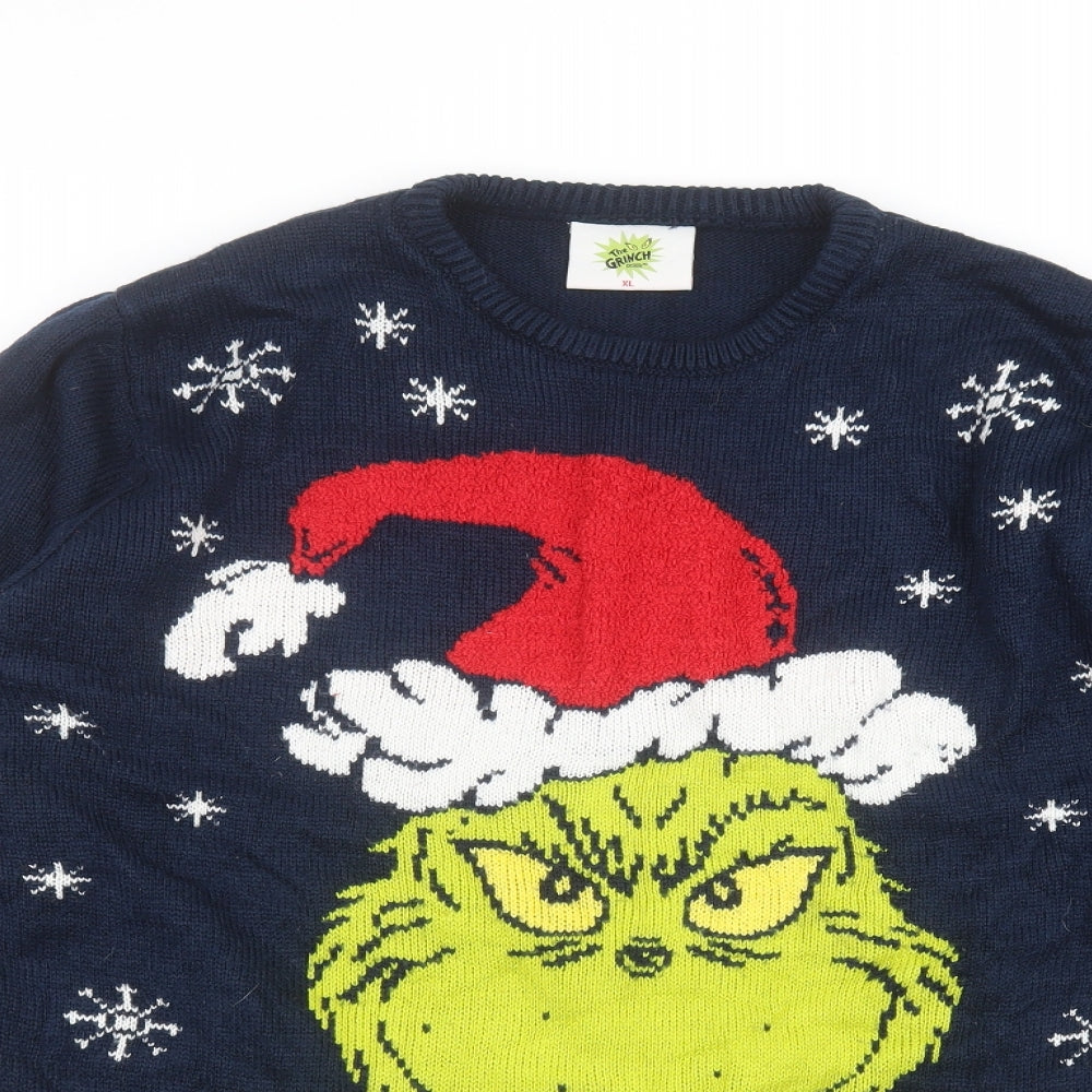 Primark Mens Blue   Pullover Jumper Size XL  - The Grinch