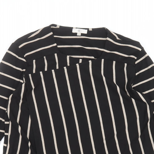 Country Club Womens Blue Striped  Basic T-Shirt Size M
