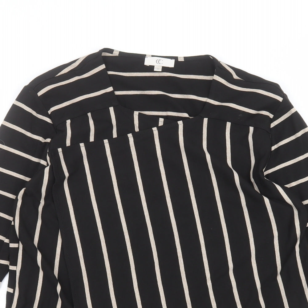 Country Club Womens Blue Striped  Basic T-Shirt Size M