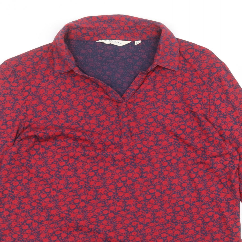 Seasalt Womens Red Floral  Basic T-Shirt Size 12