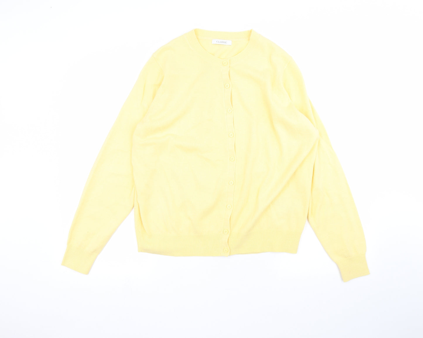Marks and Spencer Womens Yellow   Cardigan Jumper Size 14