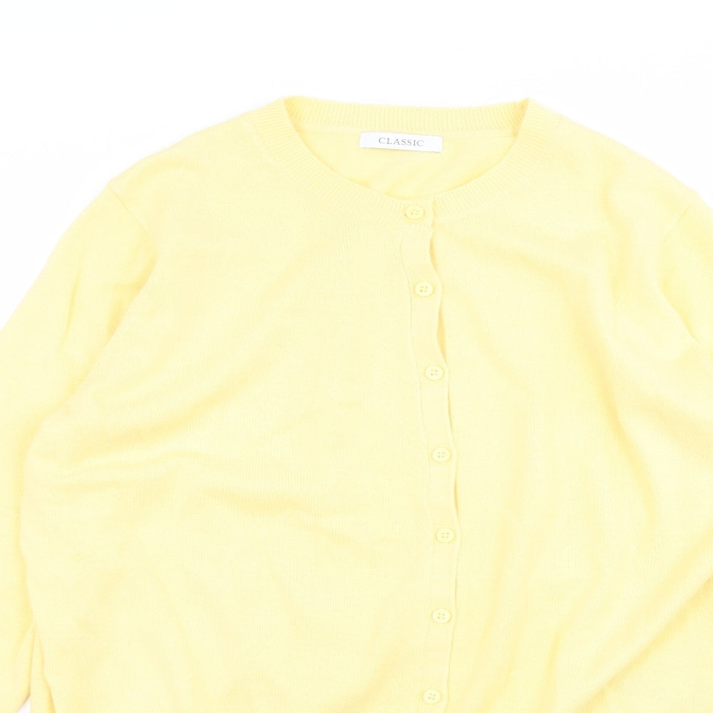 Marks and Spencer Womens Yellow   Cardigan Jumper Size 14