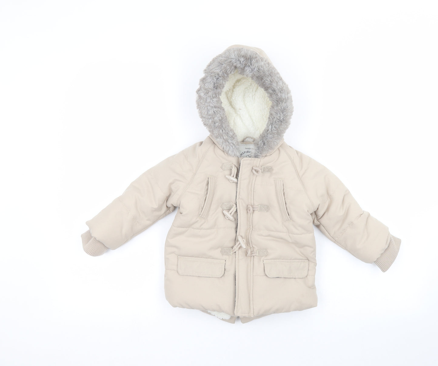 George Baby Beige   Parka Coat Size 12-18 Months