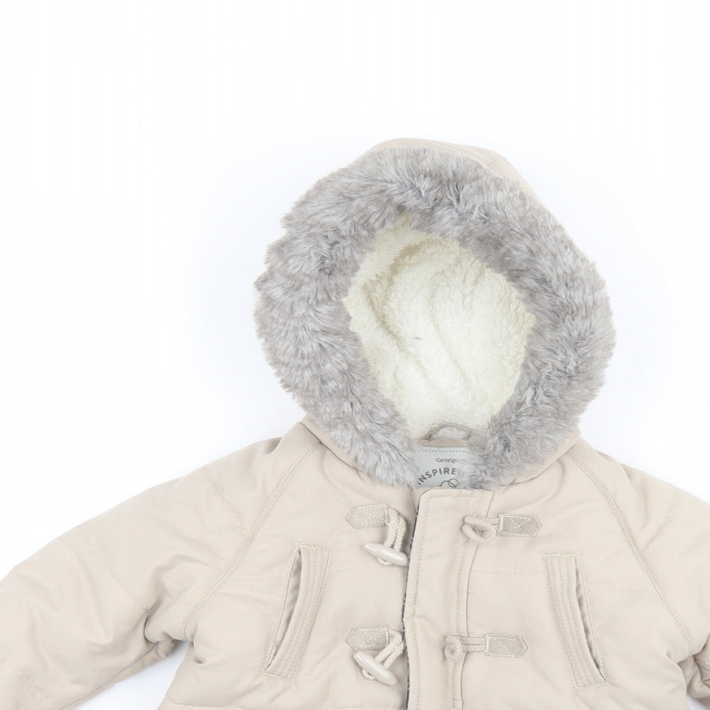 George Baby Beige   Parka Coat Size 12-18 Months