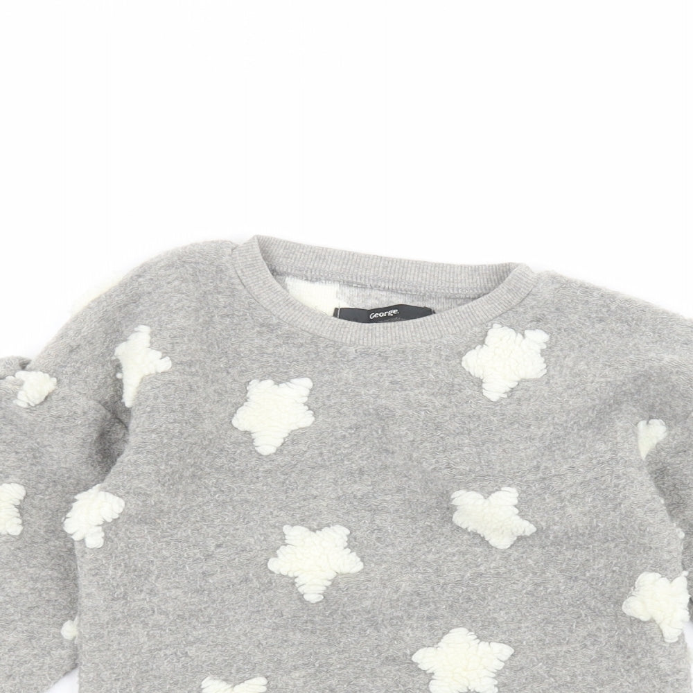 George Girls Grey   Pullover Jumper Size 4-5 Years