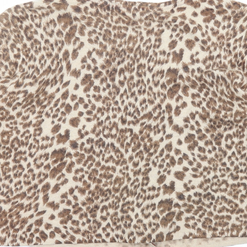 Country Club Womens Brown Animal Print  Cardigan Jumper Size XL