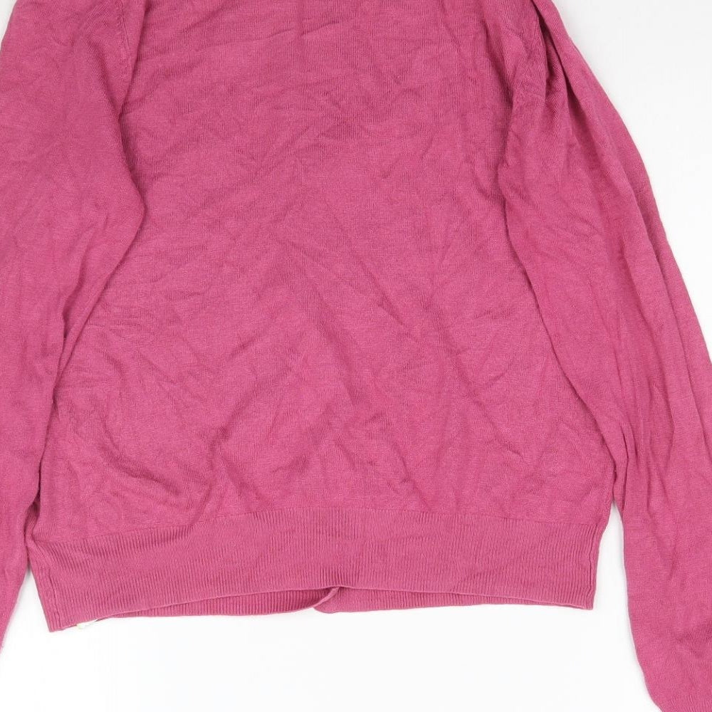 Marks and Spencer Womens Pink  Knit Cardigan Jumper Size 12