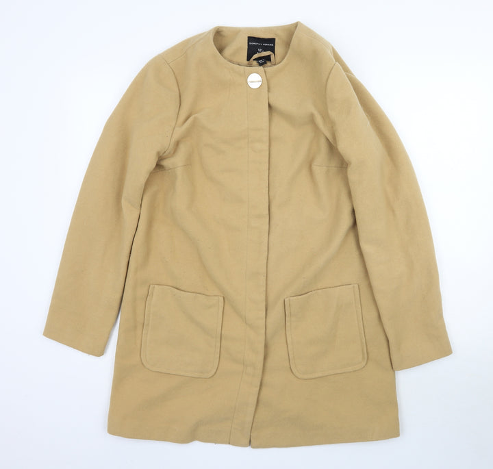 Dorothy Perkins Womens Beige   Overcoat Coat Size 12