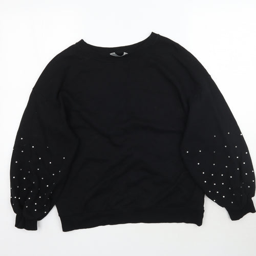 F&F Womens Black   Pullover Sweatshirt Size 8