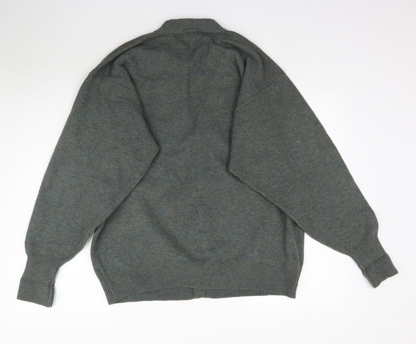 NEXT Mens Green Argyle/Diamond Knit Cardigan Jumper Size L