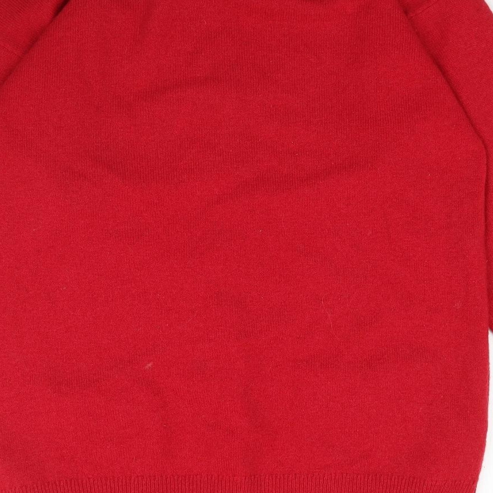 St Michael Womens Red  Knit Cardigan Jumper Size 16
