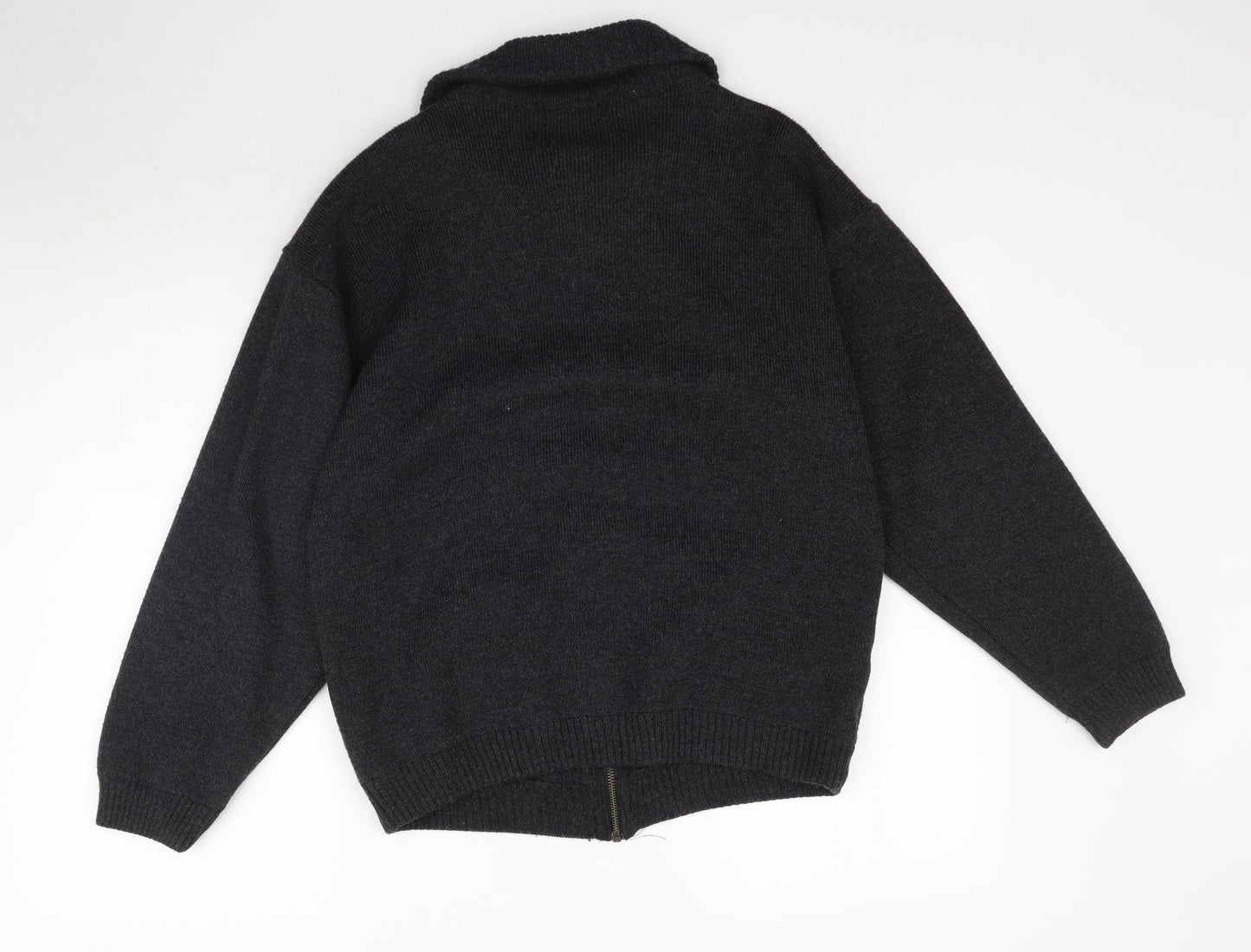 Marks and Spencer Mens Grey  Knit Full Zip Jumper Size S