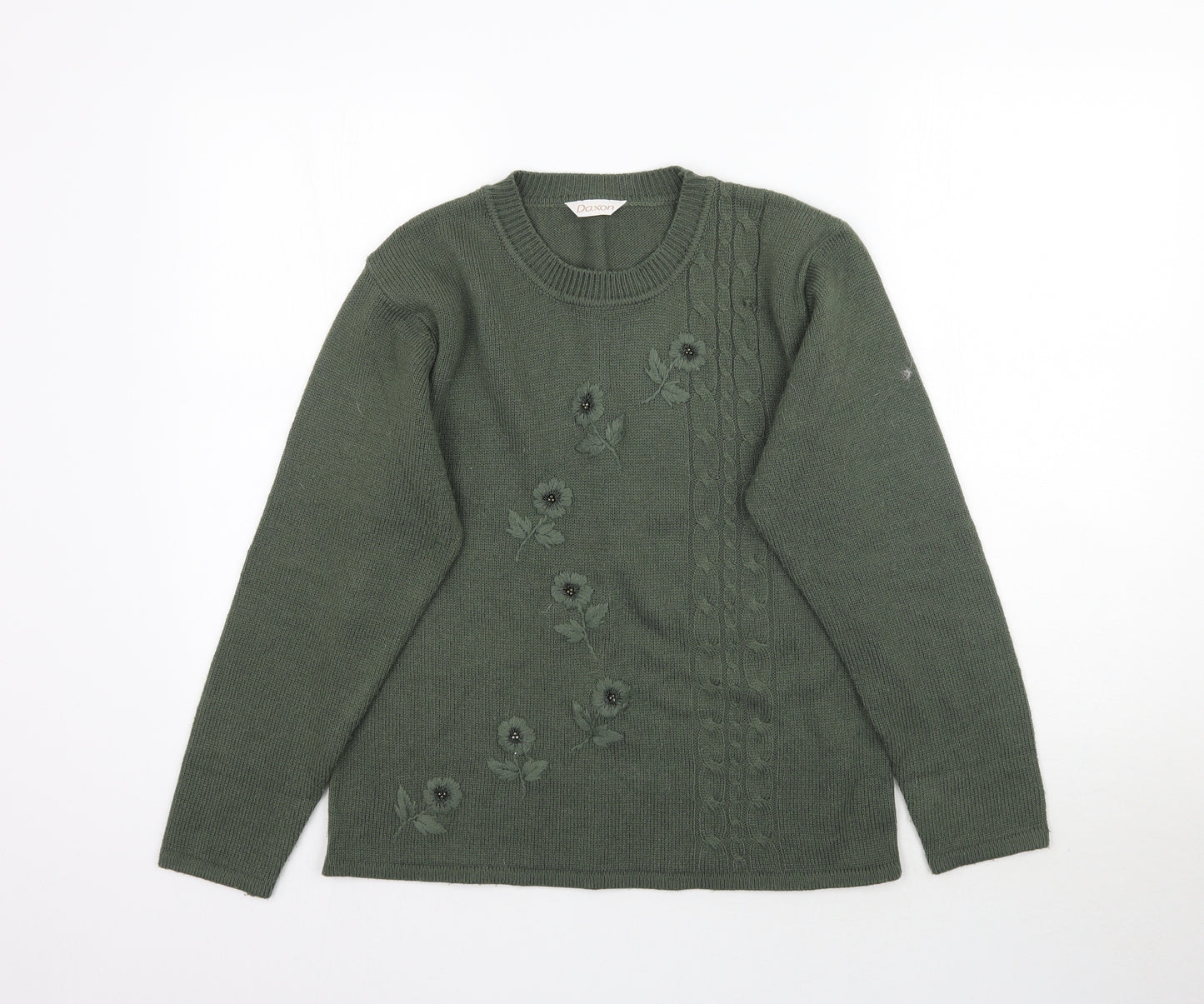 Daxon Womens Green  Knit Pullover Jumper Size 12