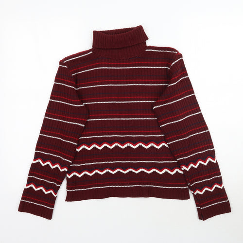 Preworn Womens Multicoloured Striped Knit Pullover Jumper Size S