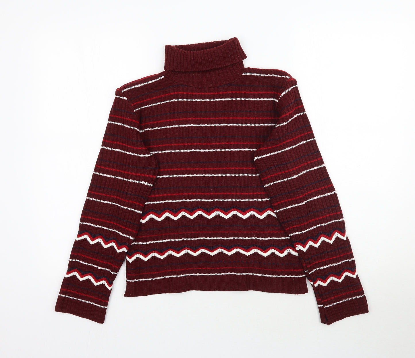 Preworn Womens Multicoloured Striped Knit Pullover Jumper Size S