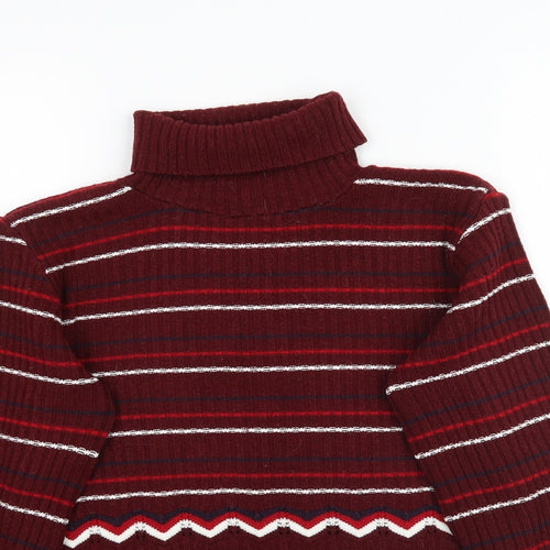 Preworn Womens Multicoloured Striped Knit Pullover Jumper Size S