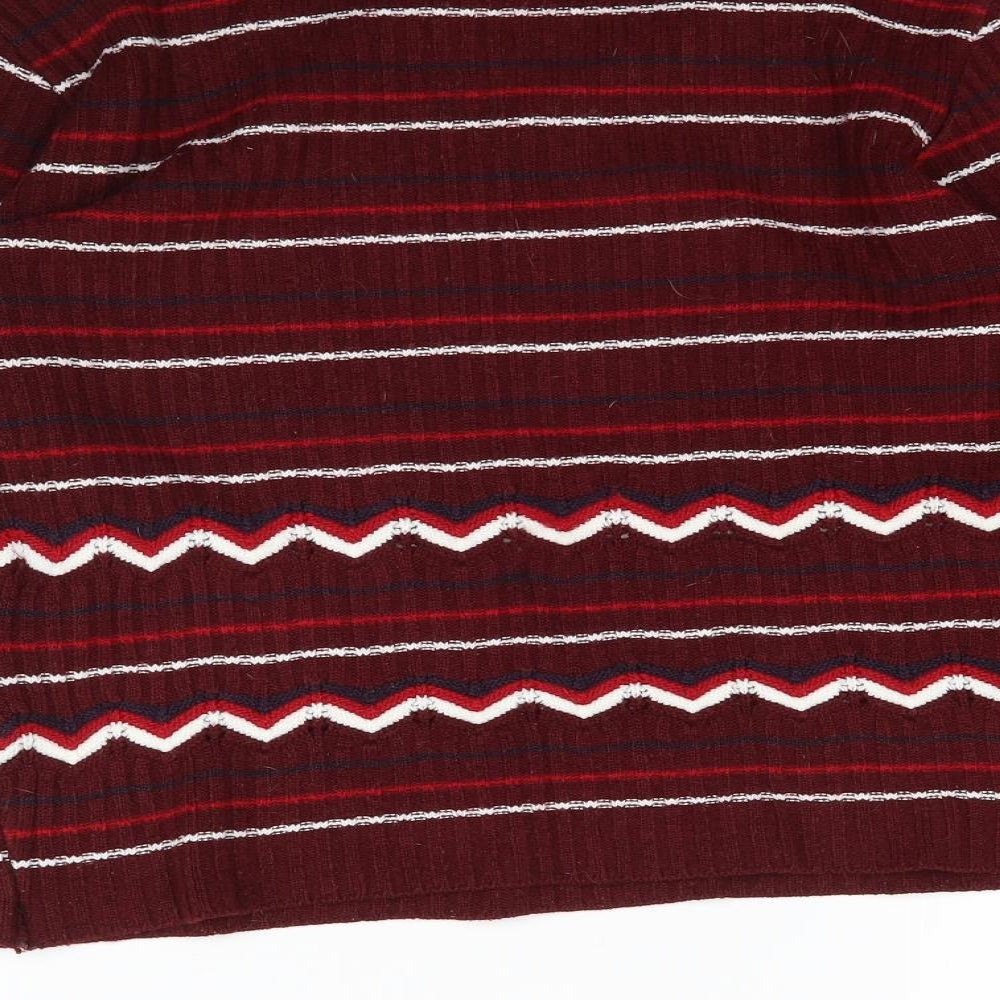 Preworn Womens Multicoloured Striped Knit Pullover Jumper Size S