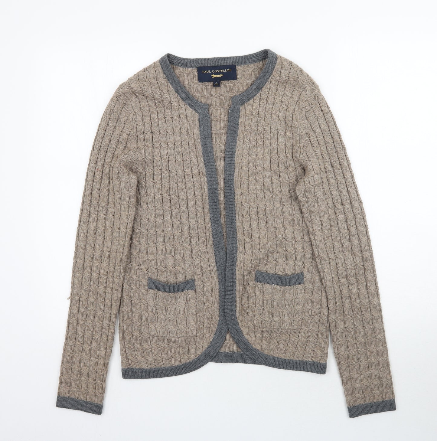 Paul Costelloe Womens Beige  Knit Pullover Jumper Size L