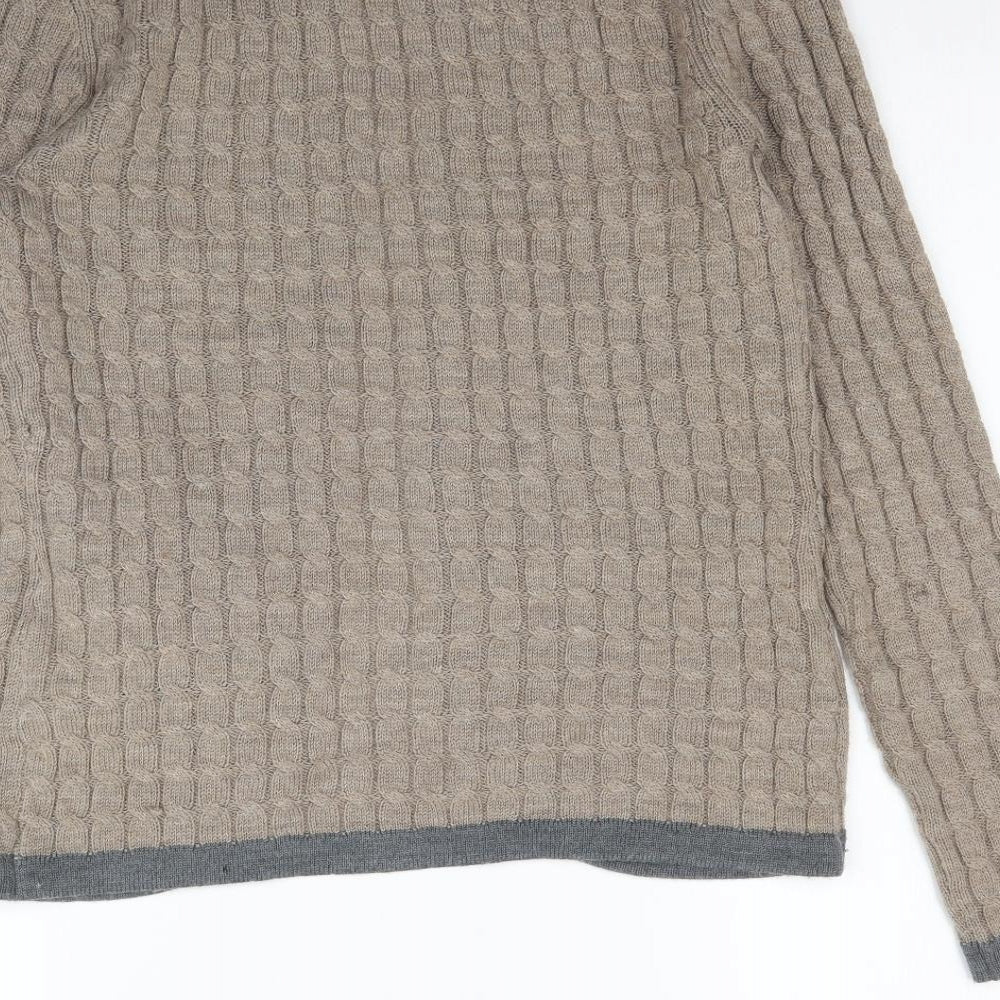 Paul Costelloe Womens Beige  Knit Pullover Jumper Size L